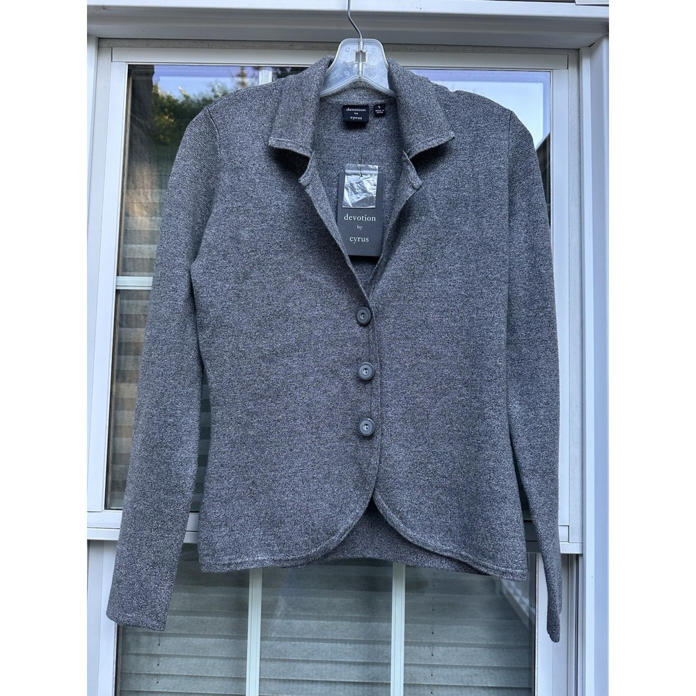 Devotion By Cyrus Womens Gray Long Sleeve Cardigan Sweater Size Small New